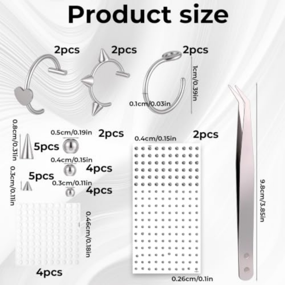 Fake Piercing Set Non‑Pierced  - Body Jewelry Replacement Ball recension och pris