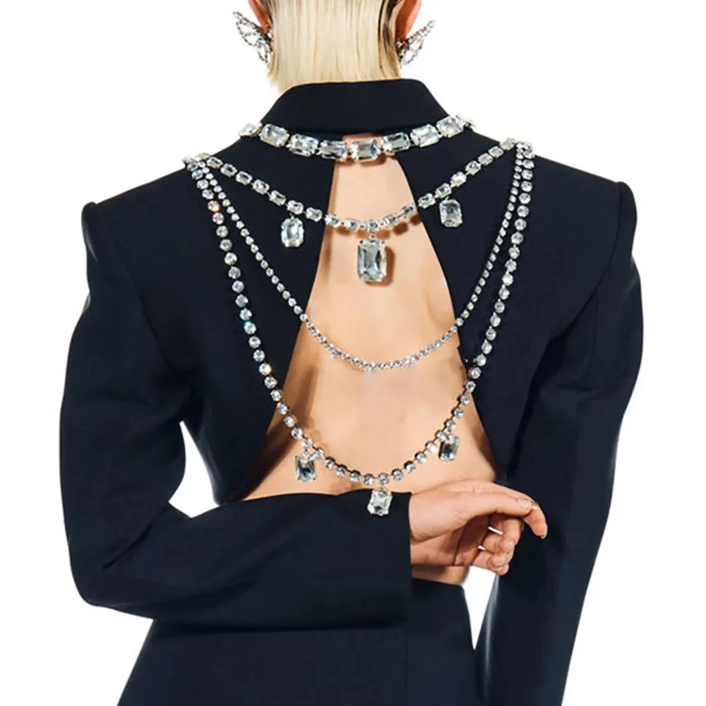 Shine Rhinestone Long Tassel B - Body Jewelry Necklace recension och pris