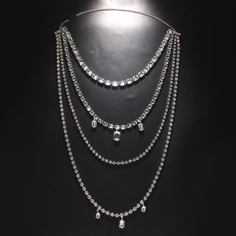 Shine Rhinestone Long Tassel B - Body Jewelry Necklace recension och pris