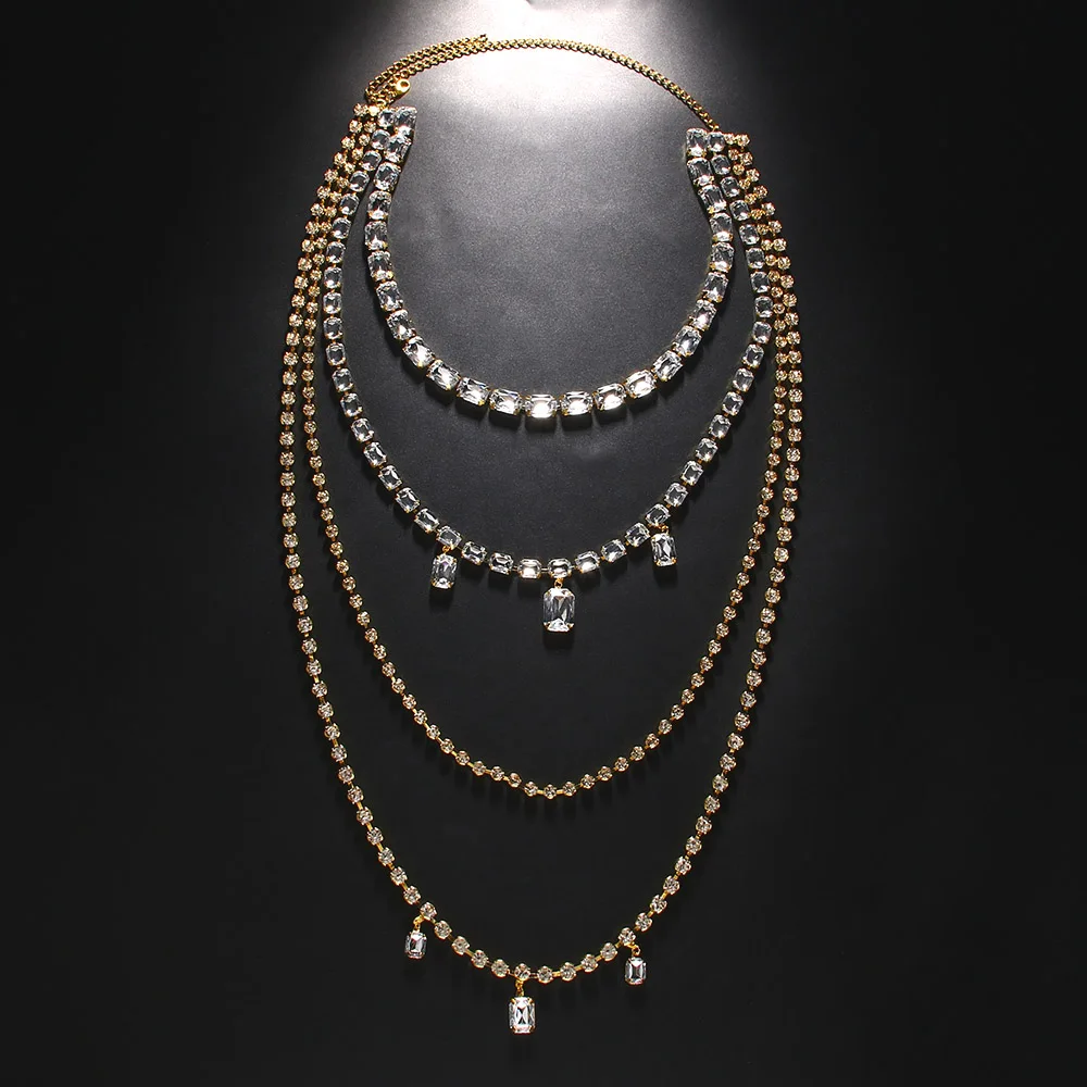 Shine Rhinestone Long Tassel B - Body Jewelry Necklace recension och pris